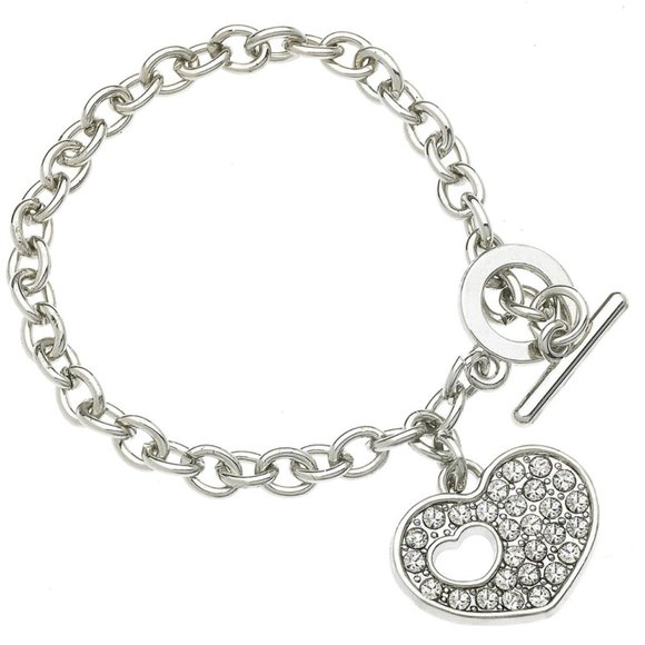 💗HP💗  New! Swarovski Heart Bracelet Beautiful - Picture 1 of 5